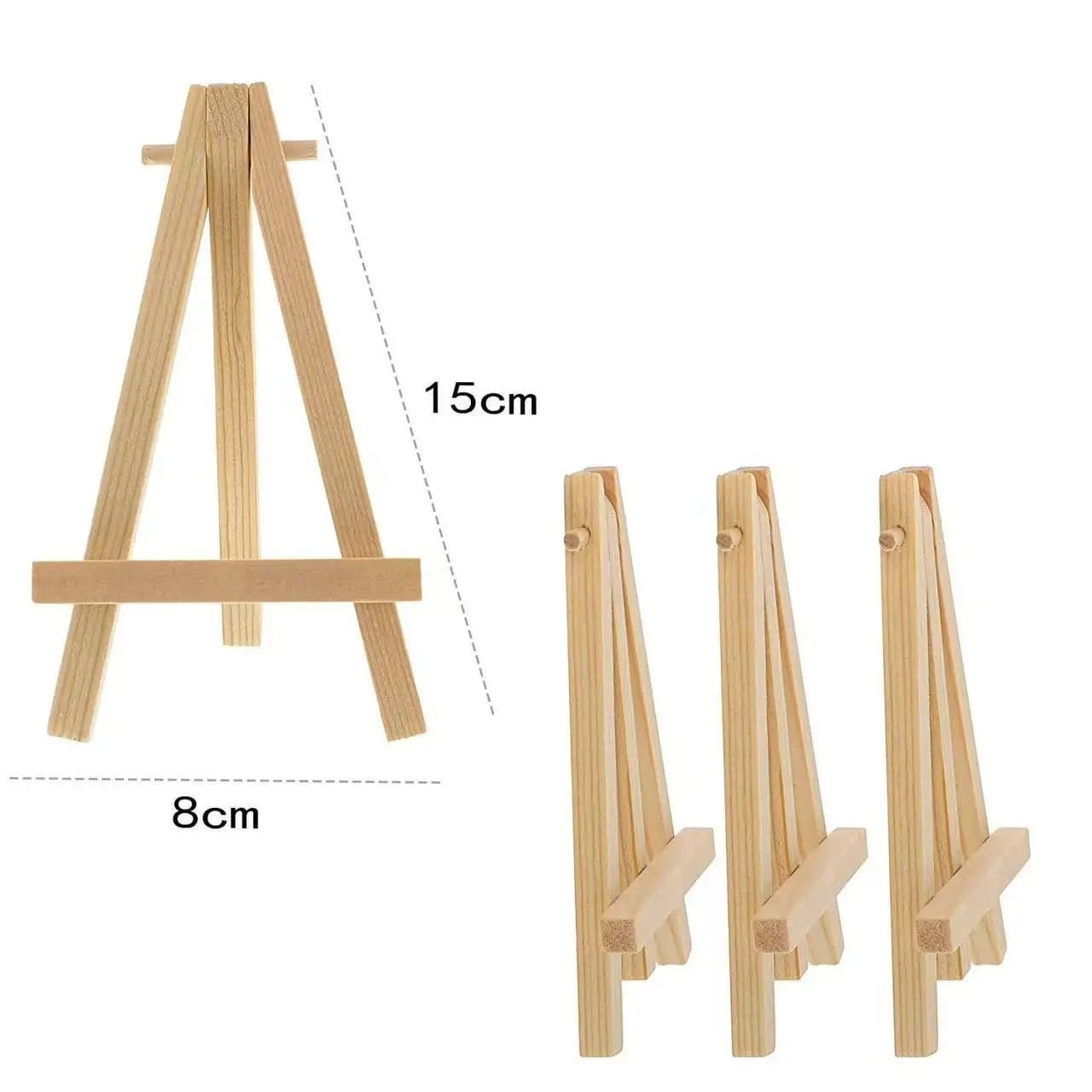 Mini Tripod Easels Small Display Stand Painting Holder Wood Stand Art Supplies for Photo Crafts Paintings Artworks Natural Wood