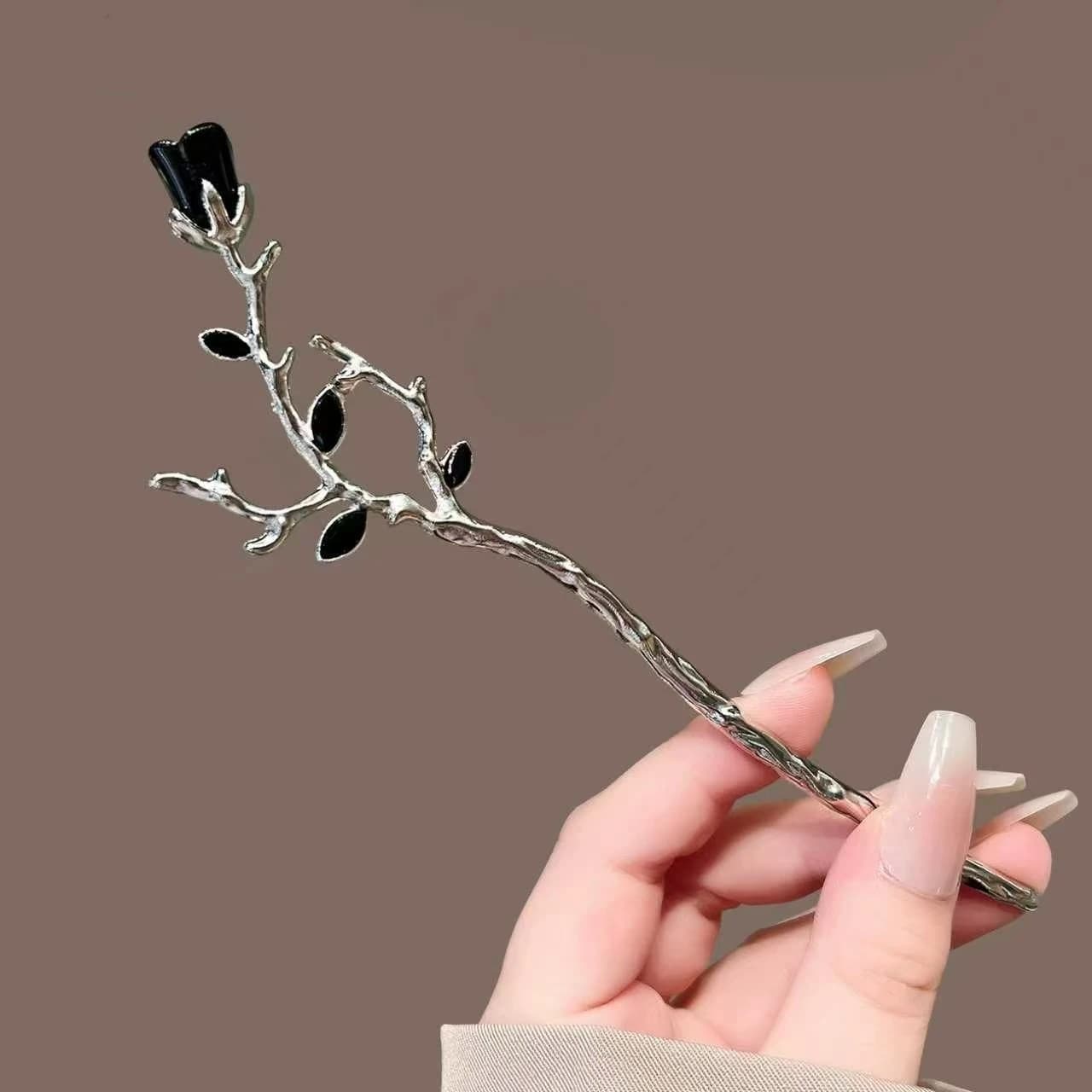 New Chinese-Style Ancient-Style Metal Hairpin for Women, Retro Elegant Rose Hairpin, Hairpin for Updo, Hanfu Hair Accessory