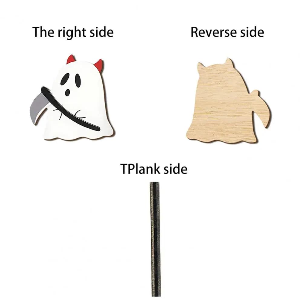 Festive Halloween Home Decor Halloween Themed Wall Hook with Decorative Ghost Pattern Self-adhesive Wood Base Key for Wall