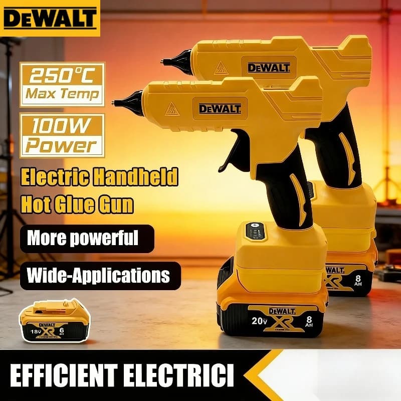 Pistola per colla a caldo elettrica DEWALT, strumento fai-da-te per riparazioni, saldatura a caldo, pistola ad aria calda con ugello anti-scottatura, utensile elettrico per batteria da 18V