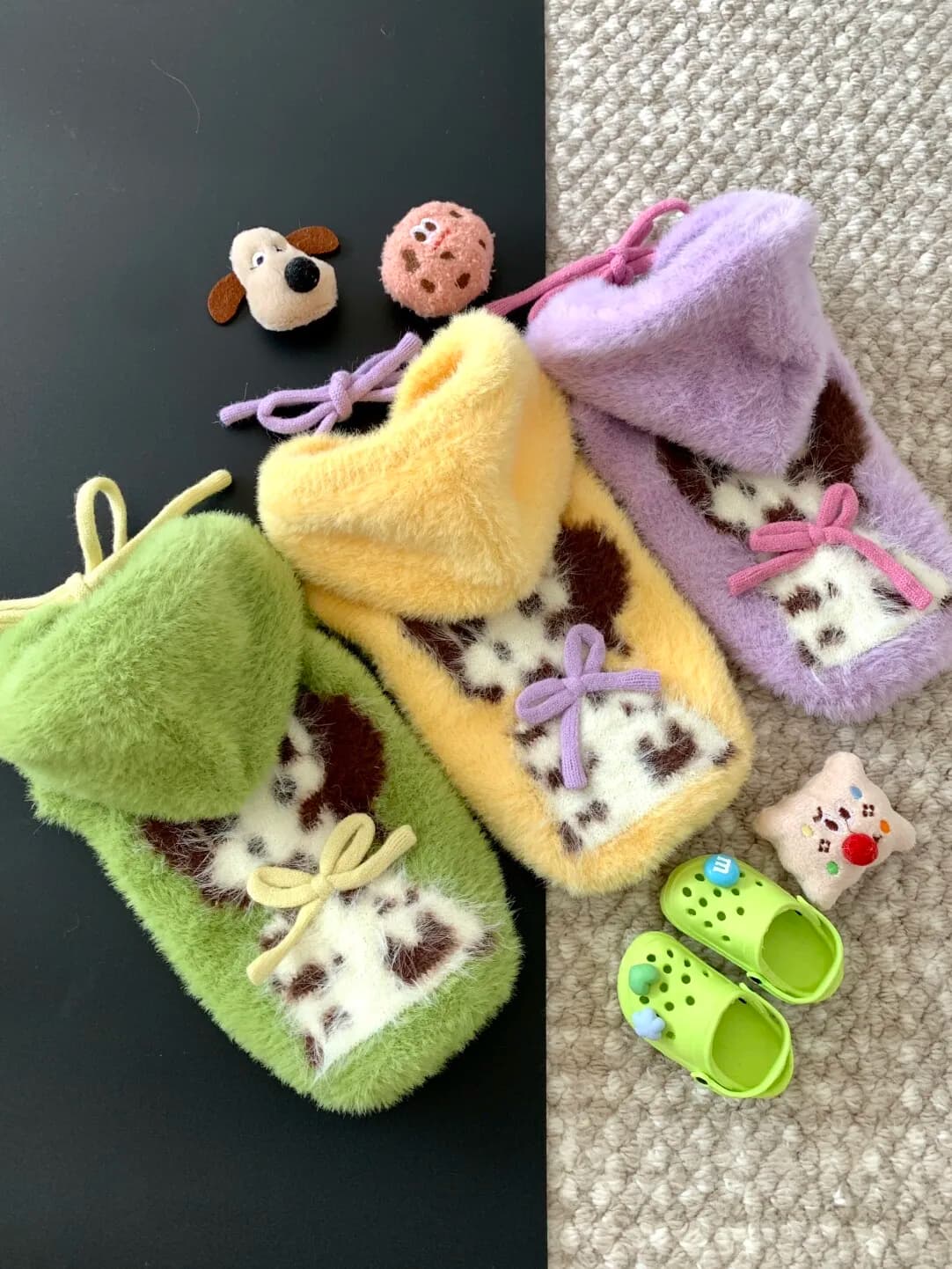 Cute Spotted Dog Sleeveless Hooded Sweater Vest Autumn Winter Pet Clothes for Schnauzer Bichon Teddy Small Dogs