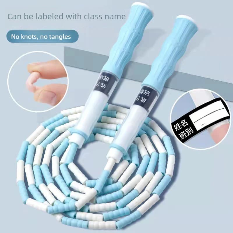 2.8M Exercise Race Rope Jump Rope Bamboo Beginner Adult Child Soft Beaded No Tangle Segmented Fitness Skipping Cable Workout