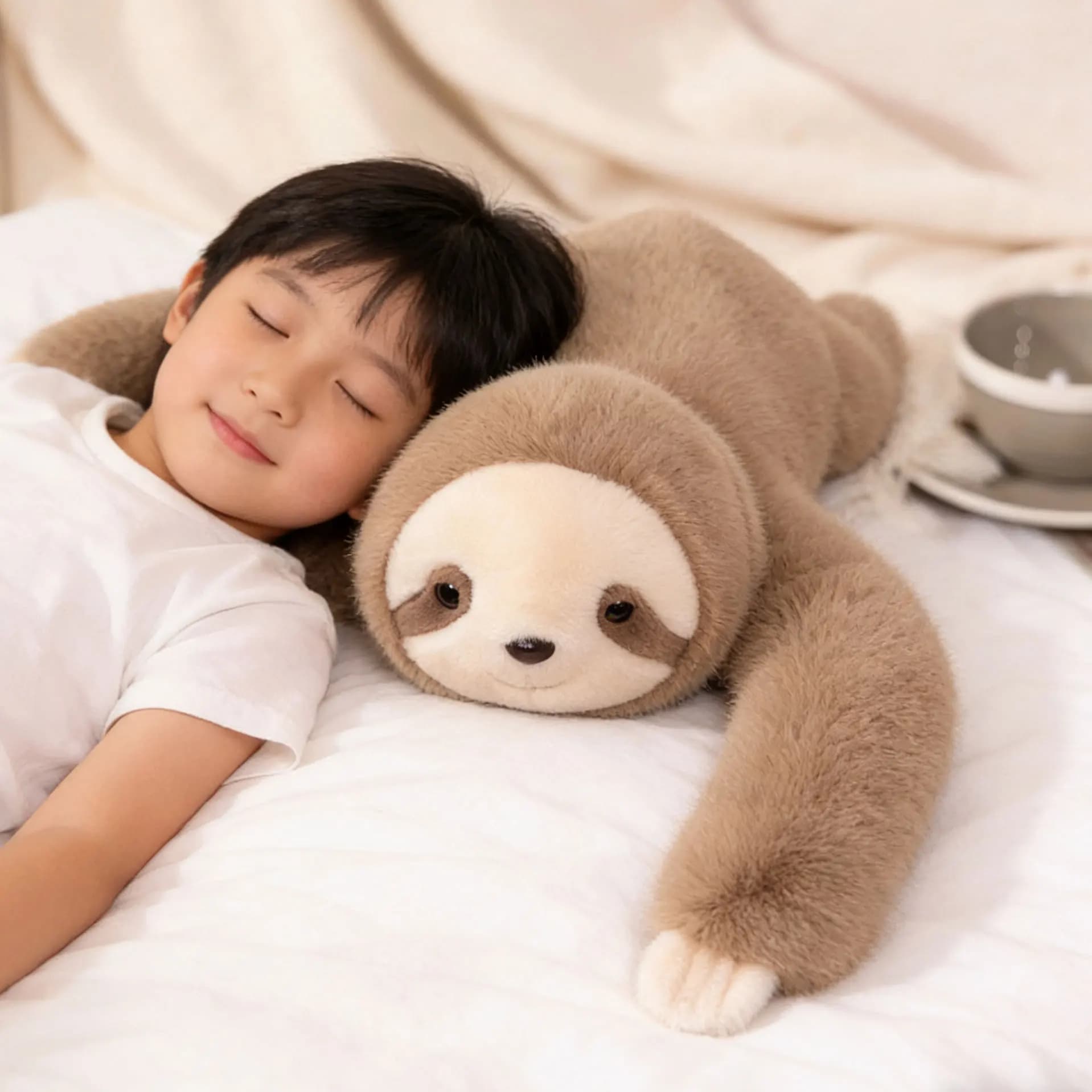 Peluche pesante a forma di bradipo con braccia lunghe, giocattolo sensoriale morbido e confortante, regalo di compleanno, soffice