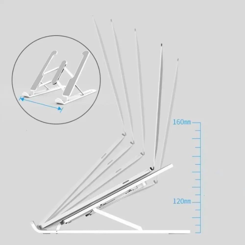 Supporto per Laptop in ABS Pieghevole, Base di Supporto in Lega di Alluminio per Notebook, Supporto Rialzato e Pieghevole con Raffreddamento
