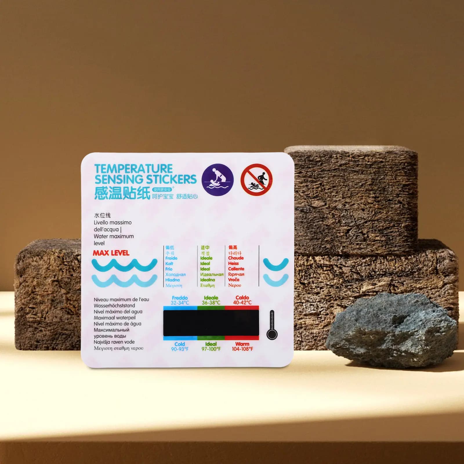 Set di 5 Adesivi Termometro per Vasca da Bagno per Bambini, Impermeabili, con Display LCD, Monitoraggio Sicuro della Temperatura dell'Acqua
