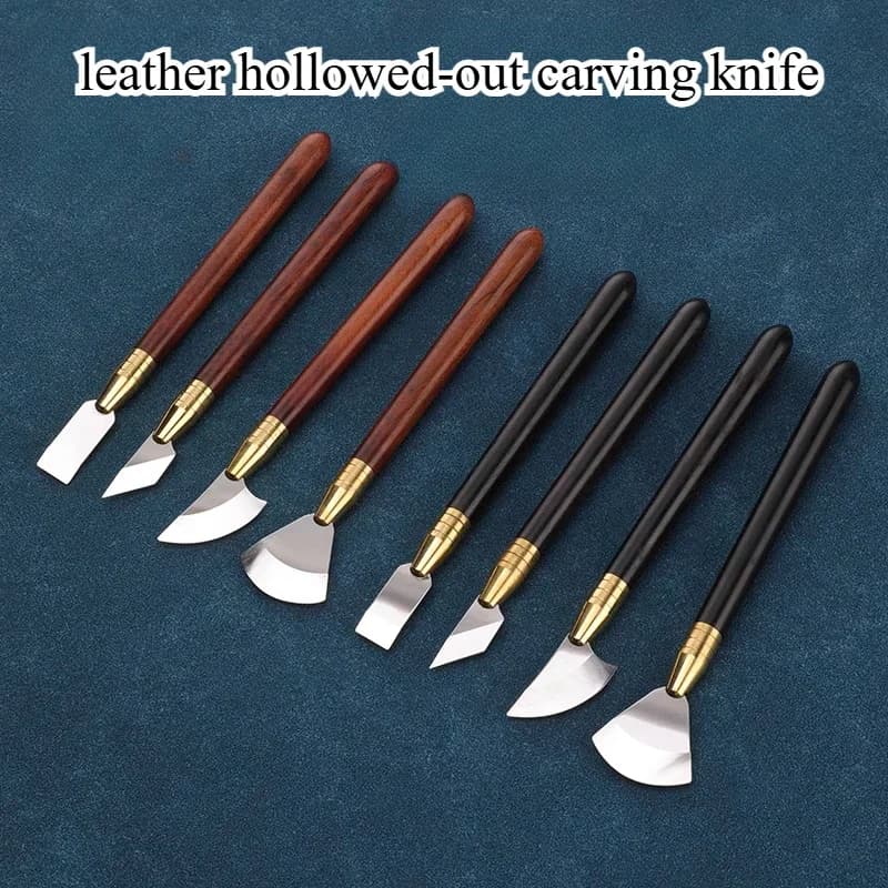 Manico in legno Prodotti in pelle Coltello a forma di penna da intaglio cava fine Borsa in pelle fai-da-te/scarpe/cintura Dettagli Coltello da intaglio per rifilatura
