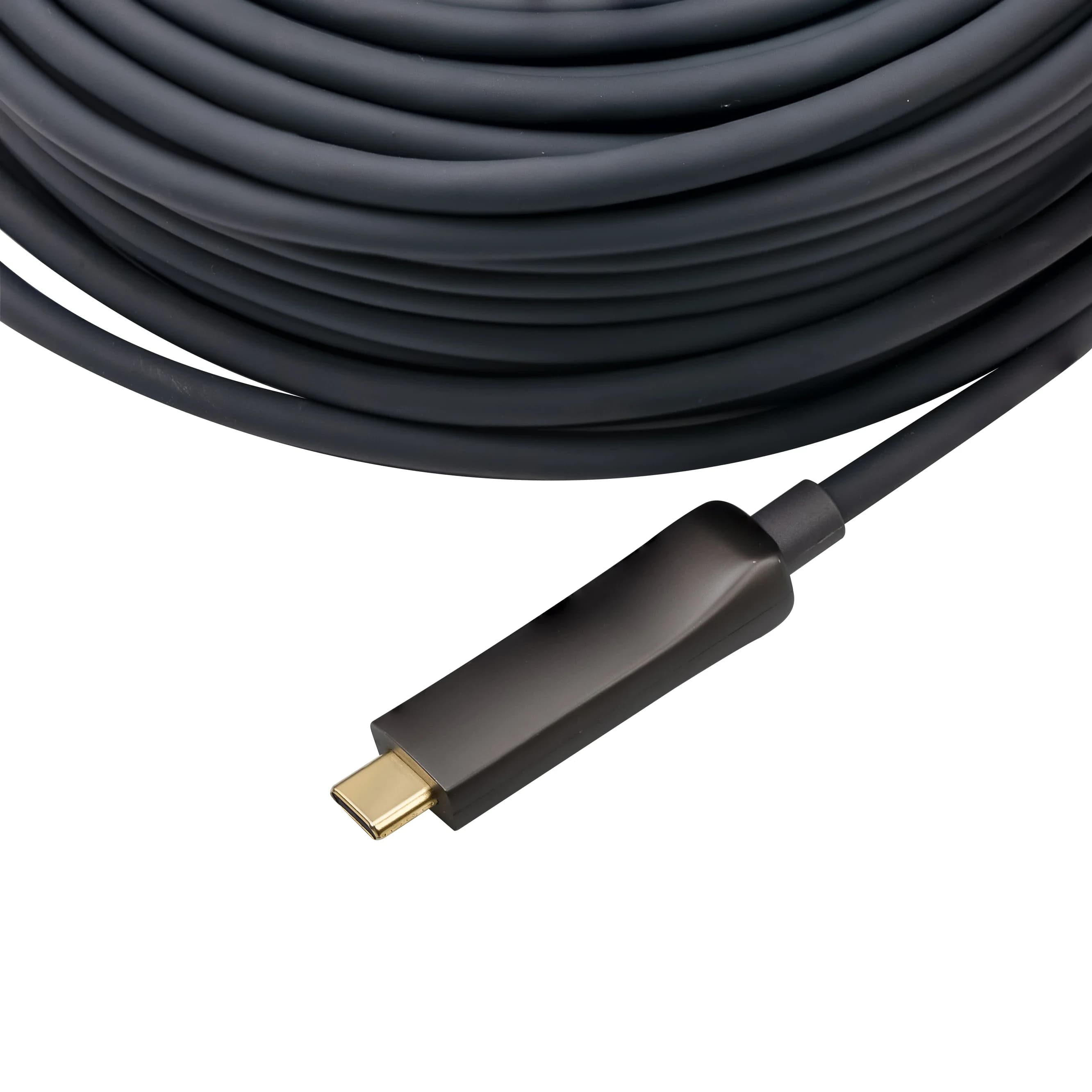 2025 USB 3.2 video cable from type C to type C The optical fiber transmits grey-plated connectors USB cable AOC
