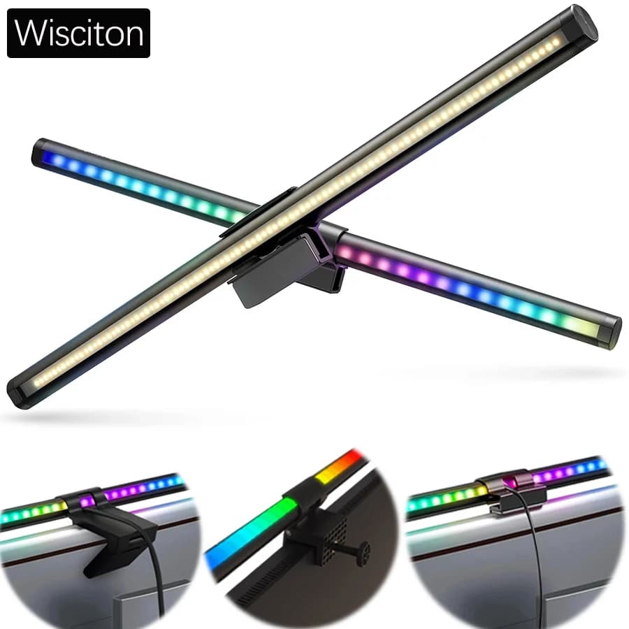 LED Monitor Light Bar RGB Desk Lamp Dimmable Table Lamps for Studio Appealing Office Reading Computer Screen Suspension Lamp 44 cm