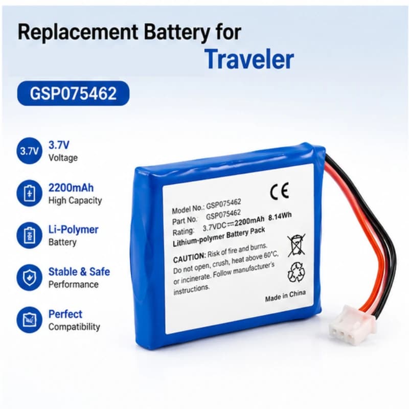 3200MAH 3.8V Suitable for Harman/Kardon Traveler Bluetooth Speaker Battery GSP075462 Long-lasting Rechargeable Battery