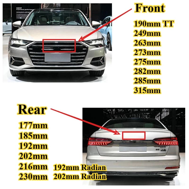 Emblema Logo Auto a 4 Anelli per Cofano Anteriore, Griglia e Bagagliaio Posteriore, Adesivo Decorativo per Audi A1 A3 A4 A5 A6 A7 Q2 Q3 Q5 Q7 Q8 TT