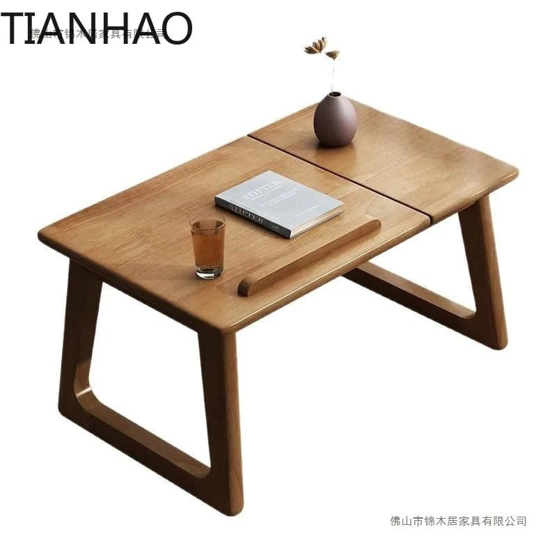 Solid wood coffee bay window reading adjustable side Japanese tatami bed computer tablet holder