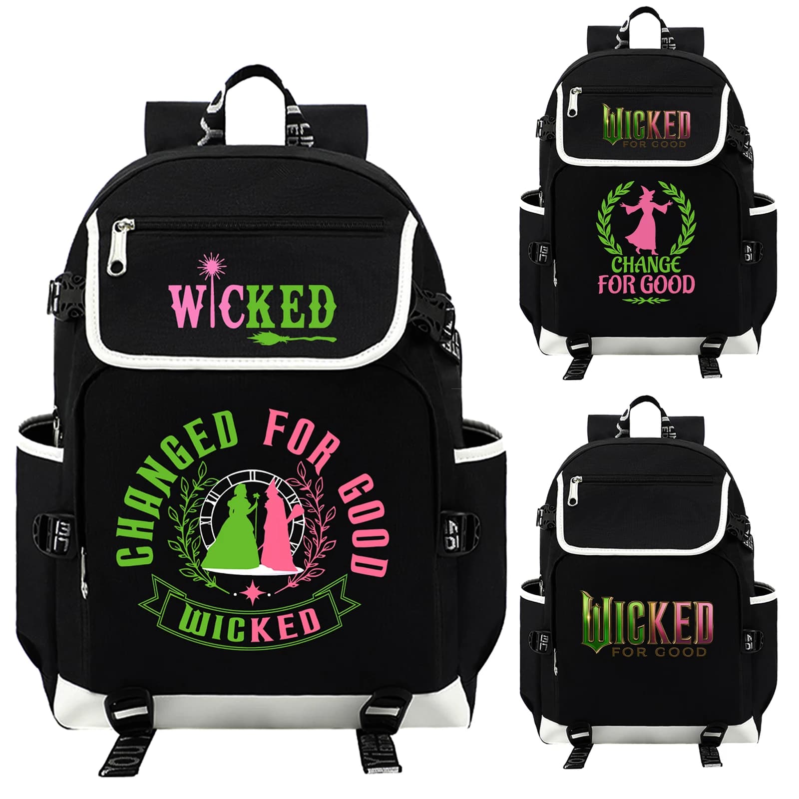 Wicked For Good Zaino per laptop Zaino per ragazzi e ragazze Borsa per libri per studenti Wicked Mochila