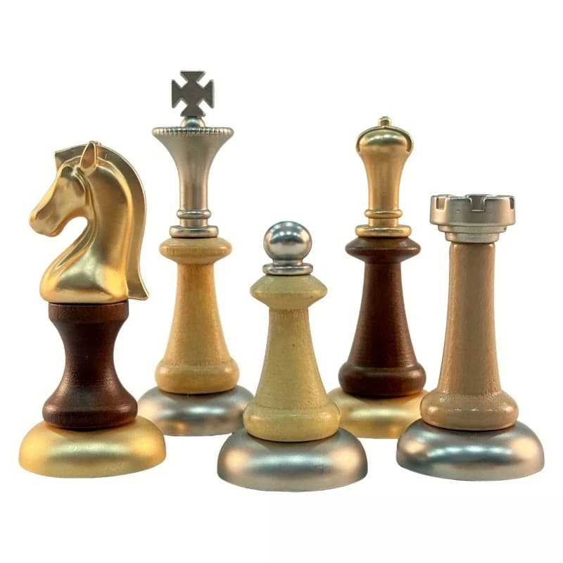 Luxury Metal Chess & Backgammon Pieces High-end Chess Board Set Adult Party Game