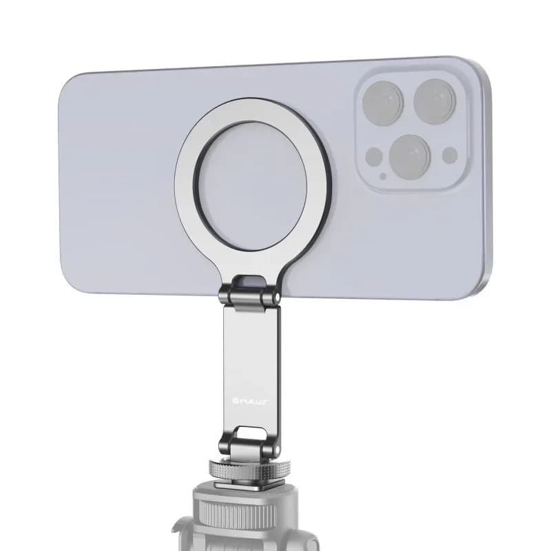 Supporto Magnetico Magsafe Pieghevole per Telefono con Attacco Cold Shoe in Metallo per Riprese Orizzontali e Verticali su Fotocamera, Monitor e Treppiede