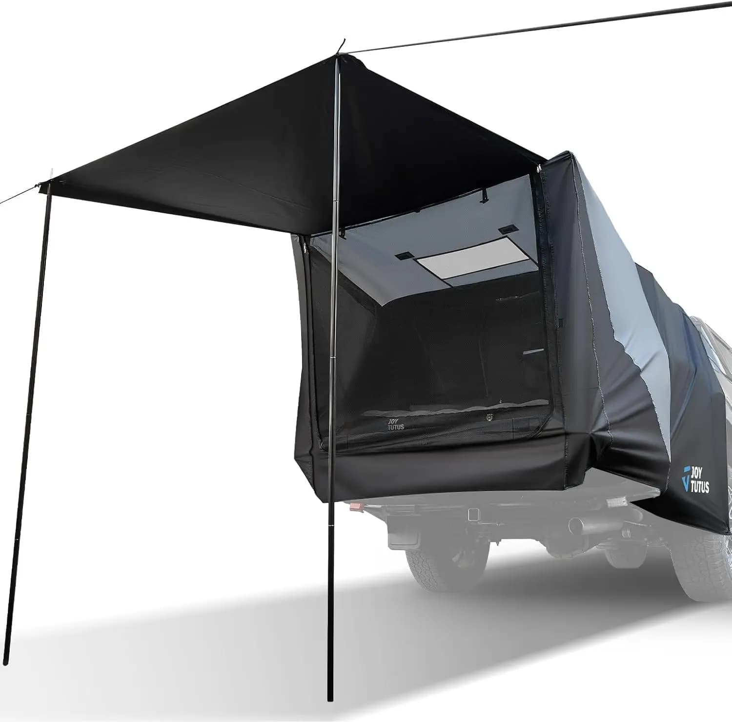 Tenda per cassone camion full-size con tendalino, tendalino da campeggio per portellone posteriore per pickup (compatibile con soft top o camper shell)