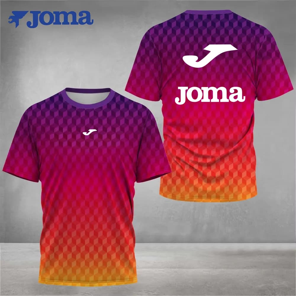 T-shirt estiva JOMA da uomo con stampa 3D, ideale per uso quotidiano all'aperto, fitness, sport, corsa, modello traspirante a maniche corte