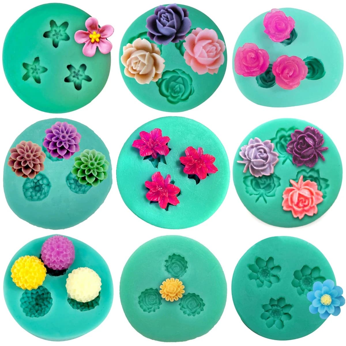 Mini fiore fondente stampo in silicone strumenti per decorare torte caramelle cupcake resina stampi in argilla polimerica stampi per biscotti al cioccolato