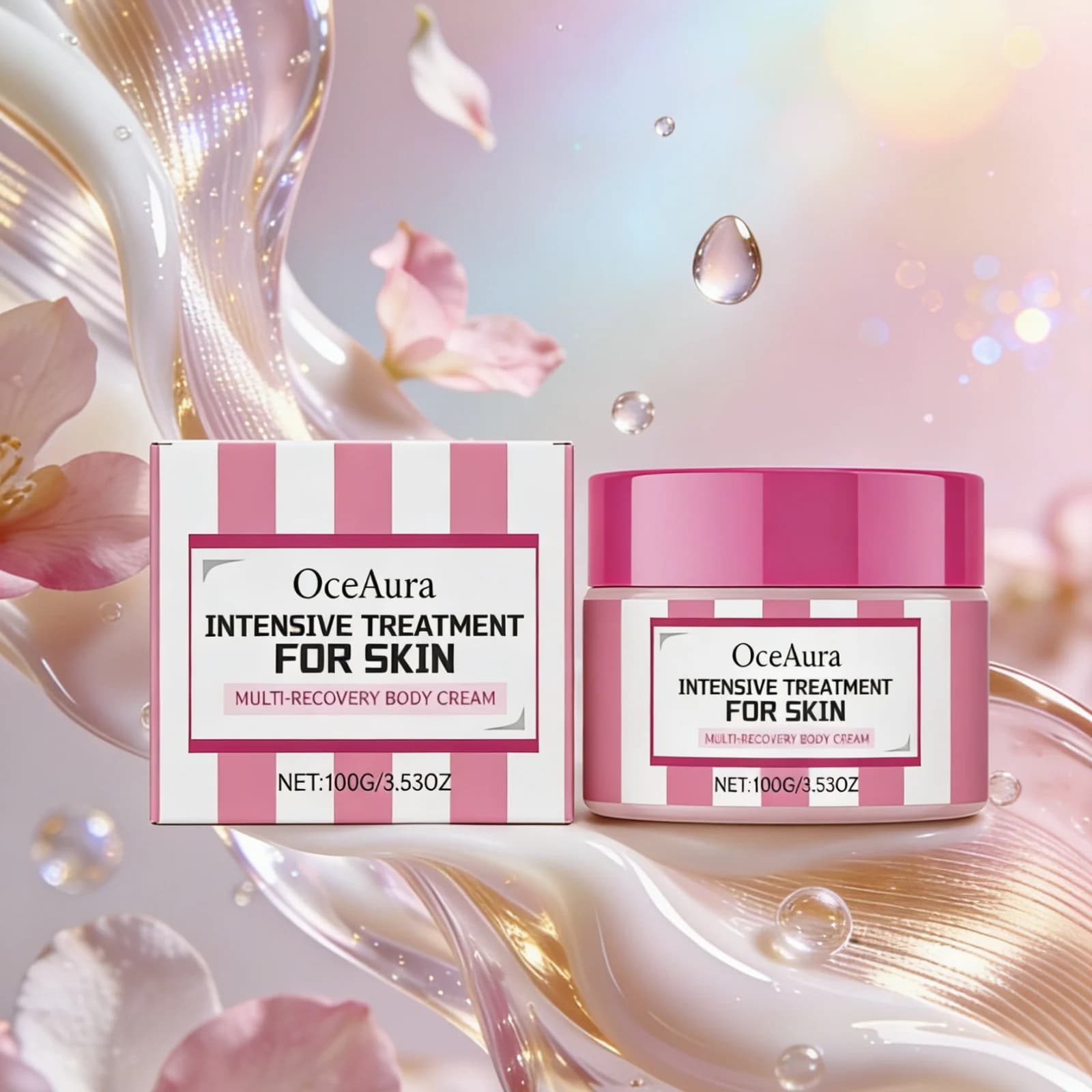 OceAura Intensive Treatment Cream for Skin Rejuvenation Long-Term Deep Hydration Body Cream Hydrolyzed Collagen 100g