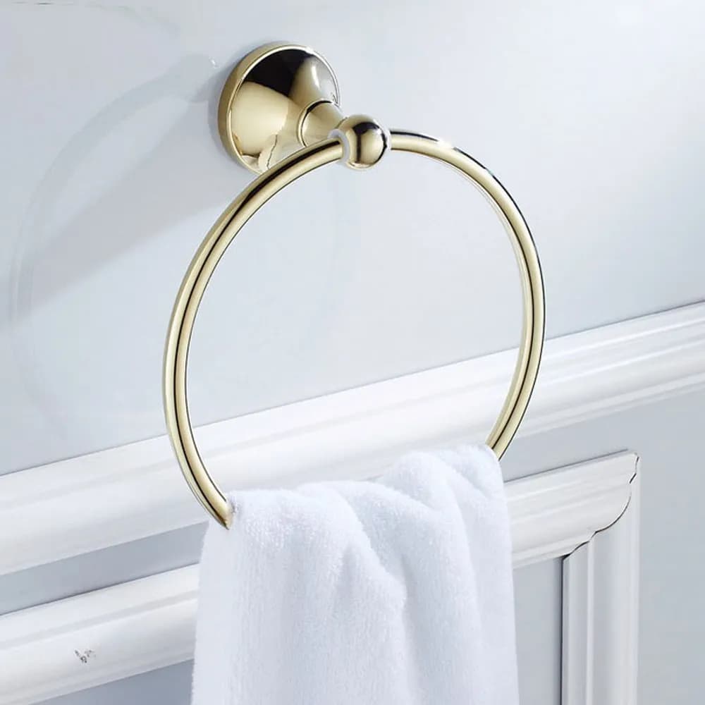 Accessorio per il bagno con portasciugamani da bagno a parete in ottone color oro aba876