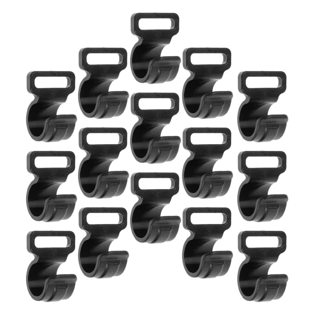 15 Pezzi Ganci per Pali da Tenda Facili da Installare, Ganci in Plastica Anti-Graffio per Tende, Teloni, Capannoni, Garage, Viaggi all'Aperto, Stoccaggio e Appendiabiti