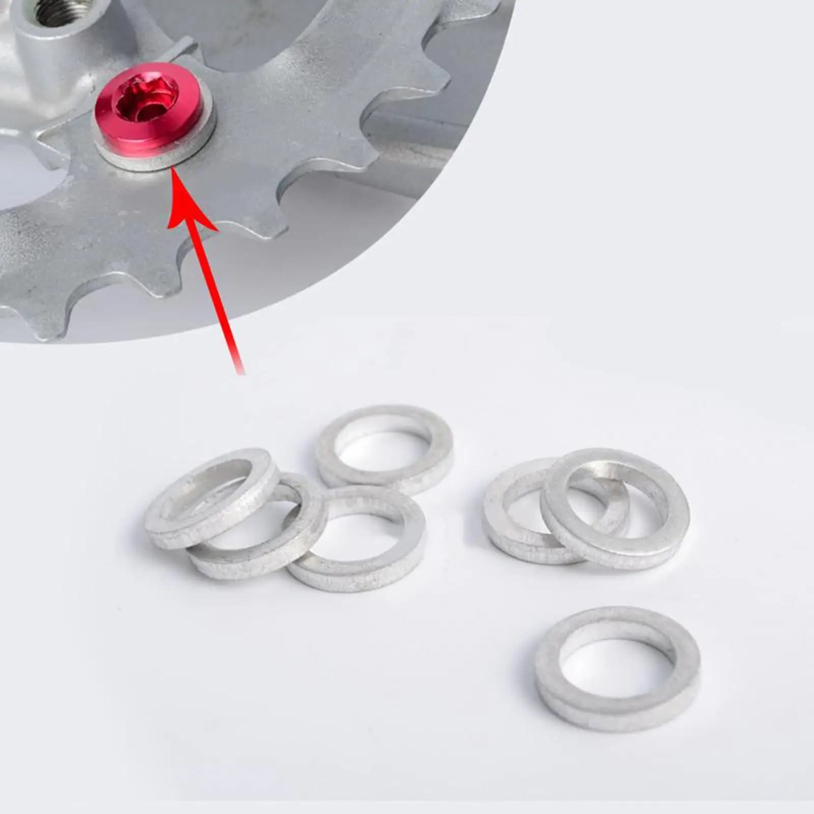 Folding Bicycle Chainring Bolt Washer Ring Silver Aluminum Component for Internal Line Headset Road Bike