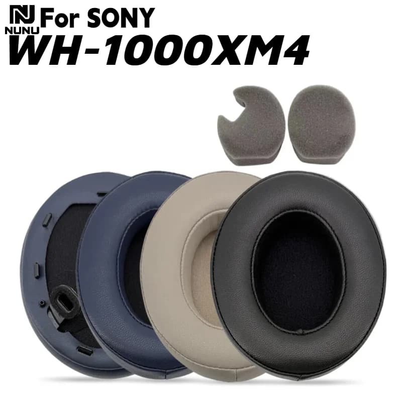 Cuscinetti auricolari di ricambio in memory foam di agnello con fibbia per cuffie Sony WH-1000XM4, ricambi comodi/durevoli