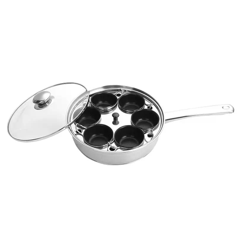 BHTS - Stainless steel clutch eggs pan, universal egg vapour, steam cooker for breakfast, steam eggs