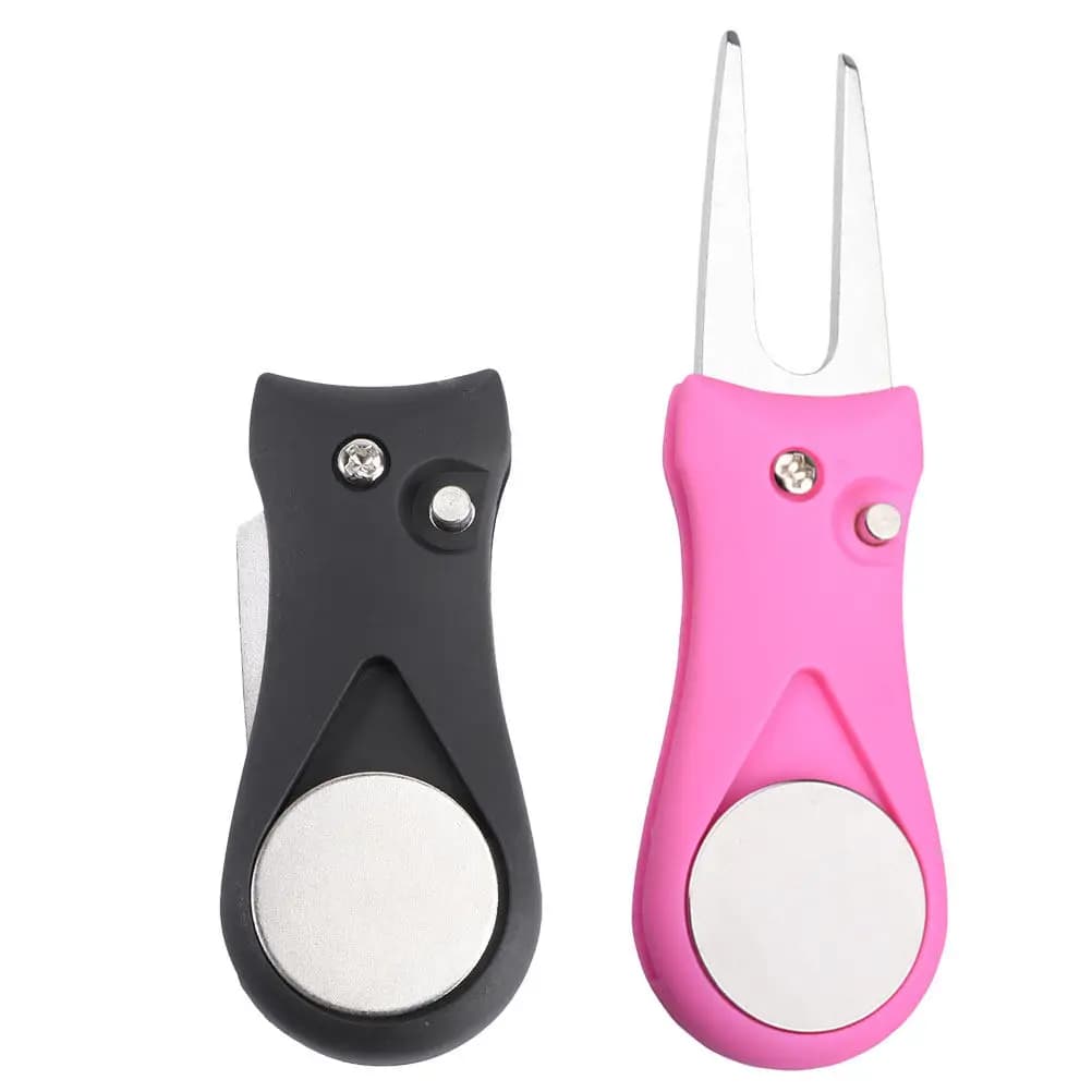 Set di 2 Forche per Riparazione Divot da Golf, Leggere e Portatili, Strumento per Riparare l'Erba, Marcatore per Palline da Golf, Accessorio Professionale per il Prato