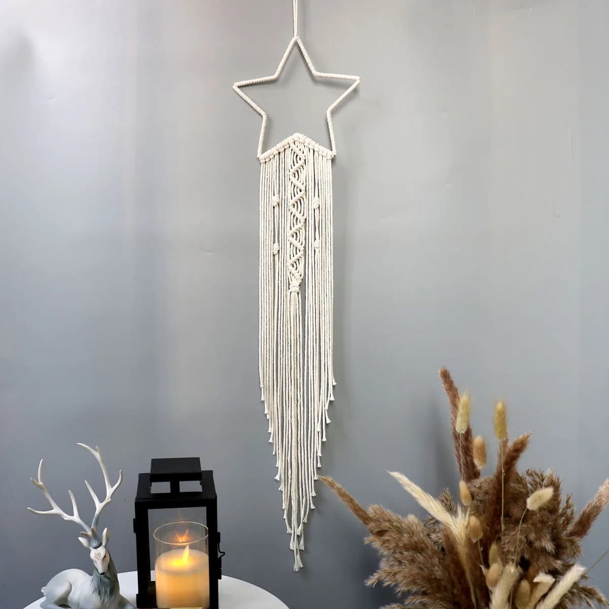 Macrame Star Dream Catcher Nordic Boho Wall Tapestry Ramadan Decoration Home Room Bohemian Wall Hanging Decor