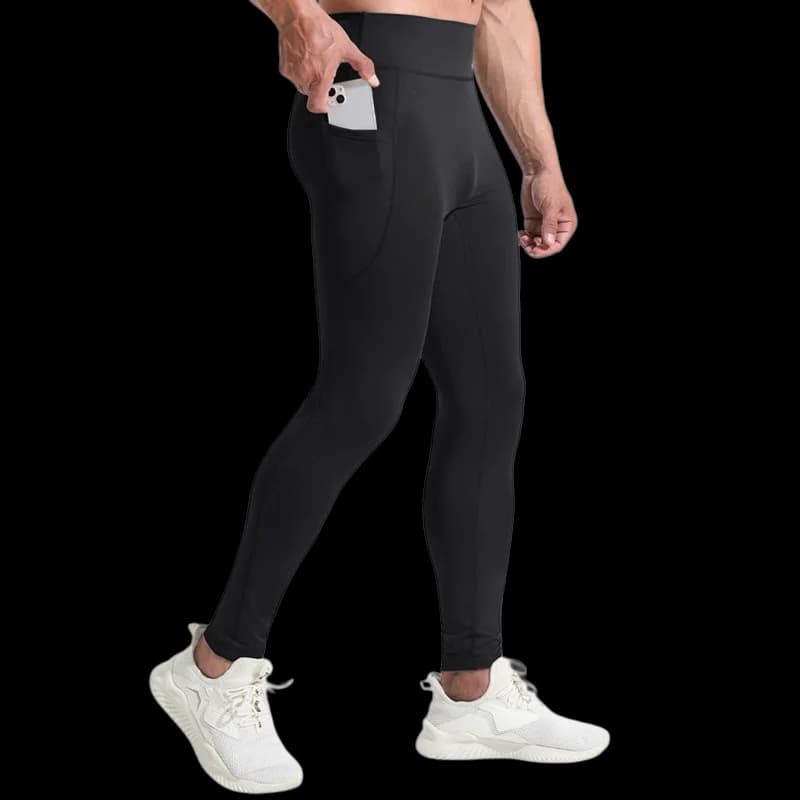 Men High Waist Compression Long Pants Quick Dry Breathable Stretch Tight Leggings Casual Daily Gym Workout Fitness Running Athle