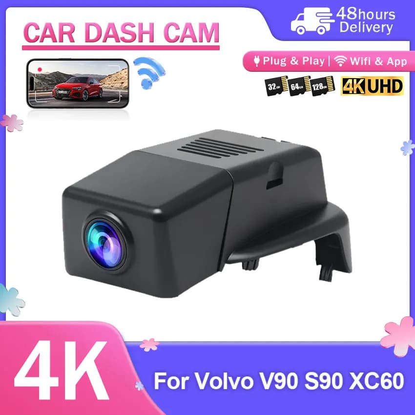 4K Dash Cam 2160P Car DVR WIFI For Volvo V90 S90 XC60 2018-2021 Plug and Play Video Recorder