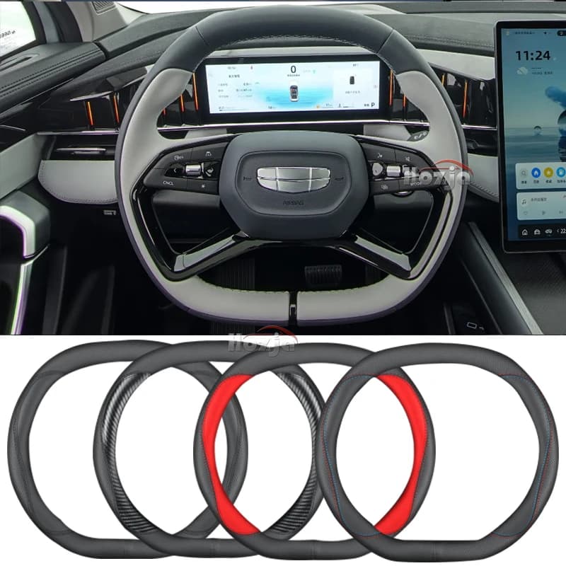 Leather Car Steering Wheel Cover for Geely Starray 2023 2024 2025 Non-slip Auto Interior Accessories