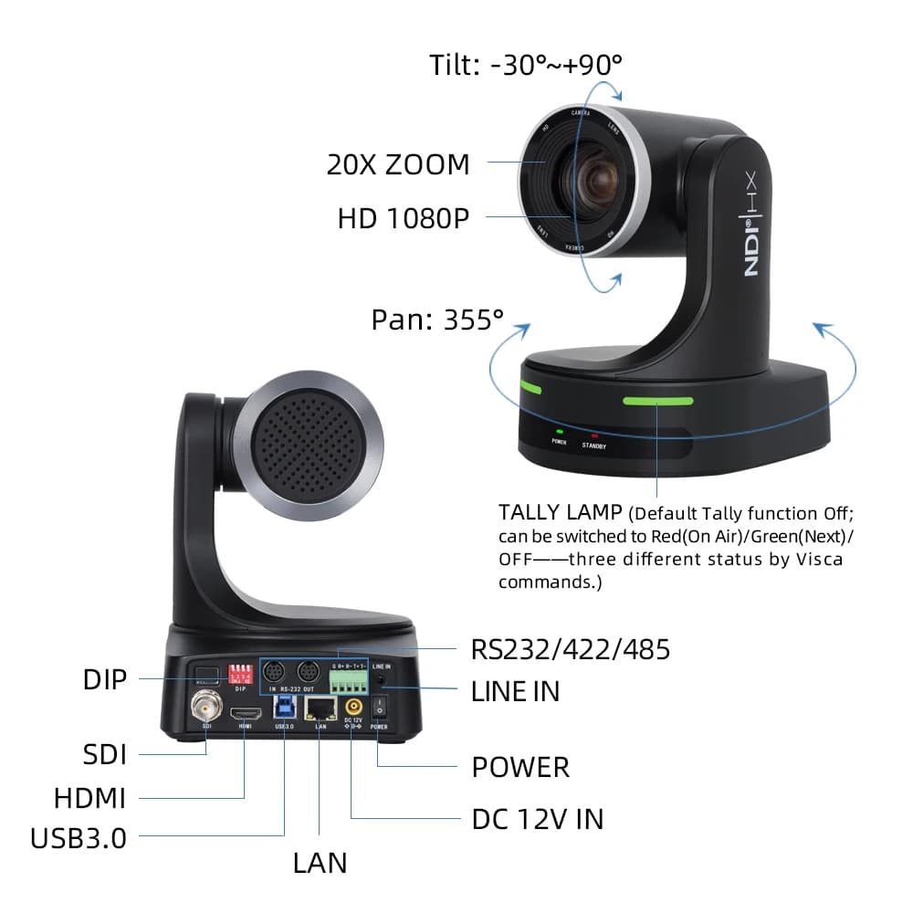 New 1080P PTZ Webcam AI Powered Auto Tracking USB Live Streaming Broadcasting PTZ Conference Camera for Zoom Skype Video Confere