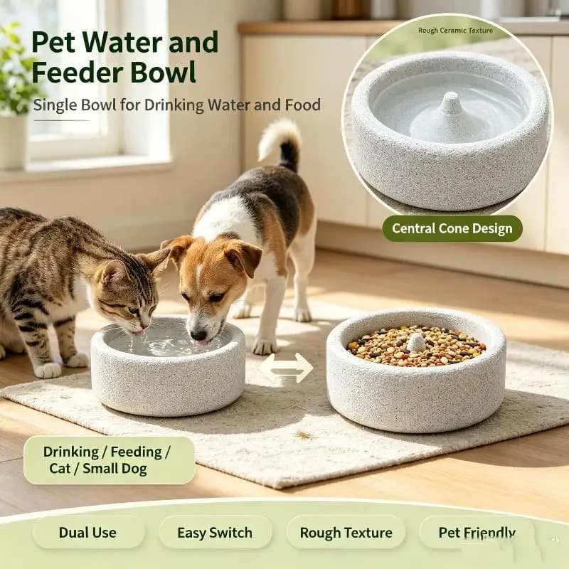 Textured Non Slip Dual Use Small Pet Feeding Bowl Food Grade Safe for Food & Water Anti-spill Dish for Hamsters Mini Hedgehogs