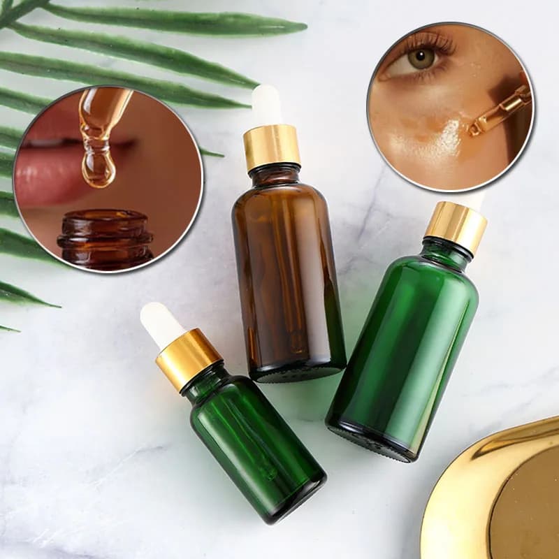 5 flaconi contagocce in vetro vuoti per oli essenziali, reagenti, aromaterapia, pipette per liquidi, fiale da viaggio ricaricabili, contenitori cosmetici