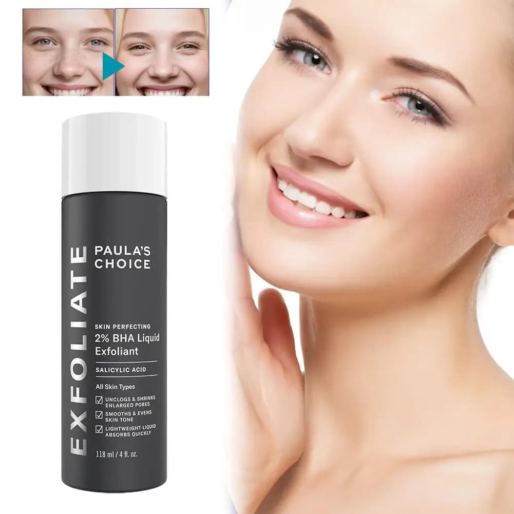 Esfoliante Liquido con 2% di Acido Salicilico 118ml, Controllo del Sebo, Riduzione dei Pori, Rimozione di Punti Neri e Trattamento delle Macchie dell'Acne, Siero per la Cura della Pelle