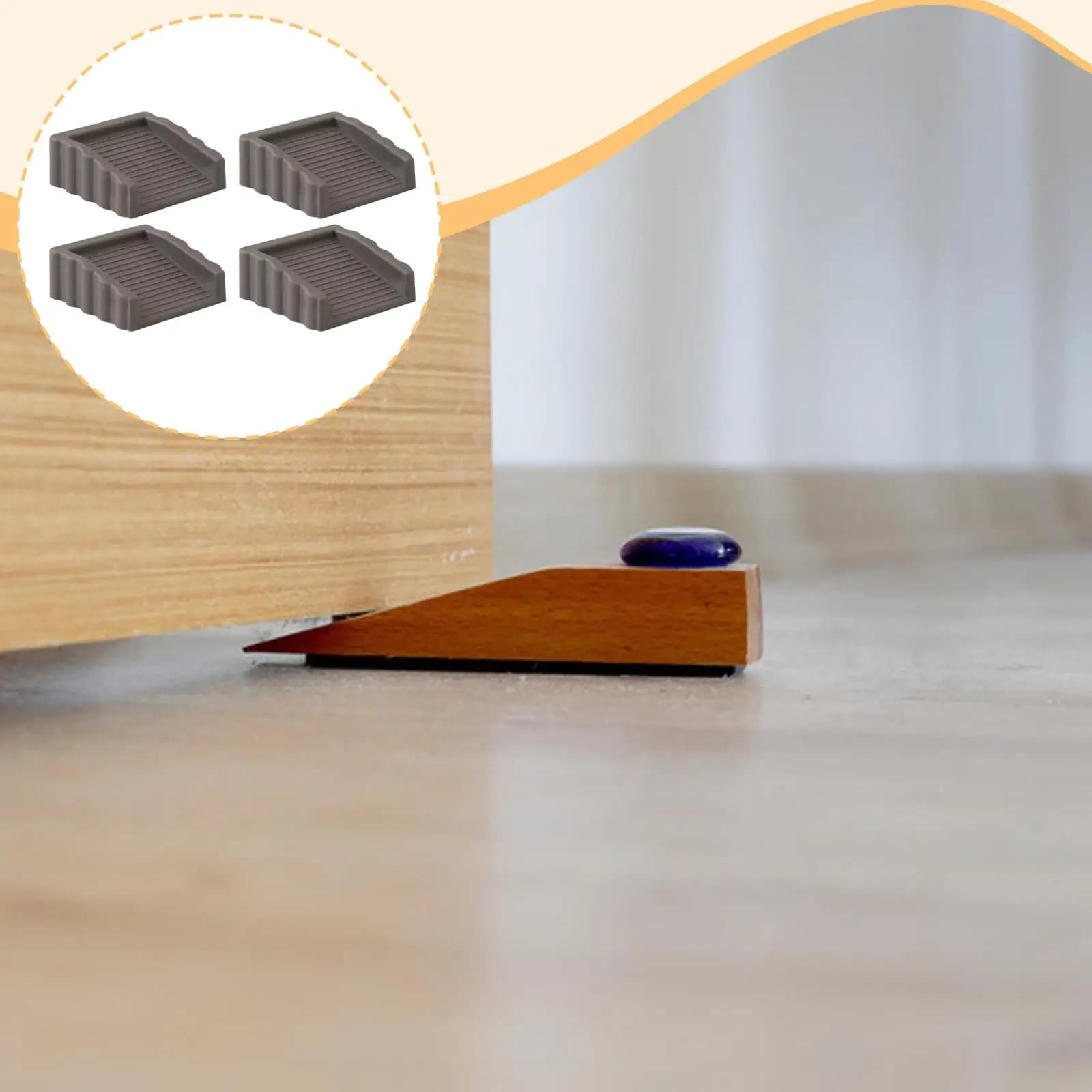 4x Door Stopper Door Stop Keep Open Rubber Versatile for Tile, Wooden Floor, Carpet Doorstopper Floor Protection for Bedroom