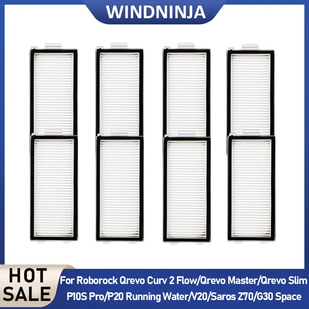 HEPA Filter For Roborock Qrevo Slim/V20/Qrevo Curv 2 Flow/P20 Running Water/Saros Z70/G30 Space Robot Vacuum Cleaner Accessories