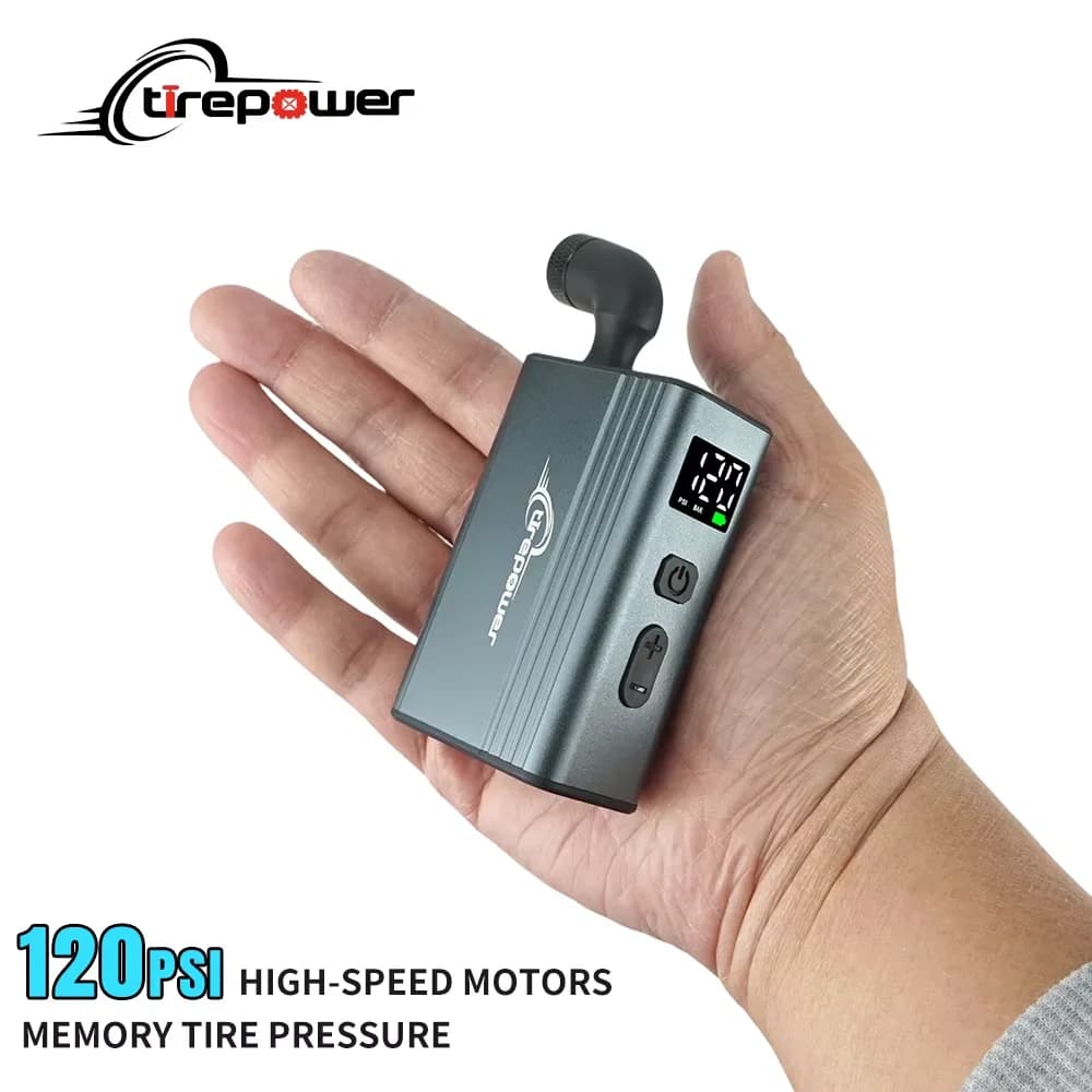Pompa Elettrica per Bici, Gonfiaggio Rapido in 50 Secondi, 120 PSI, Gonfiatore Portatile per Pneumatici con Isolamento Termico Integrato per Valvole Presta, Schrader e Click