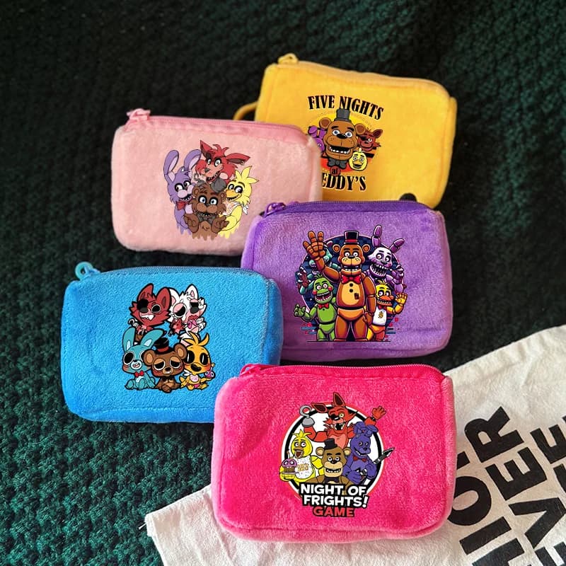 FNAF Five Nights At Freddys coin purse with animated anime pattern, printed wallet, portable outdoor handbag, birthday party gifts