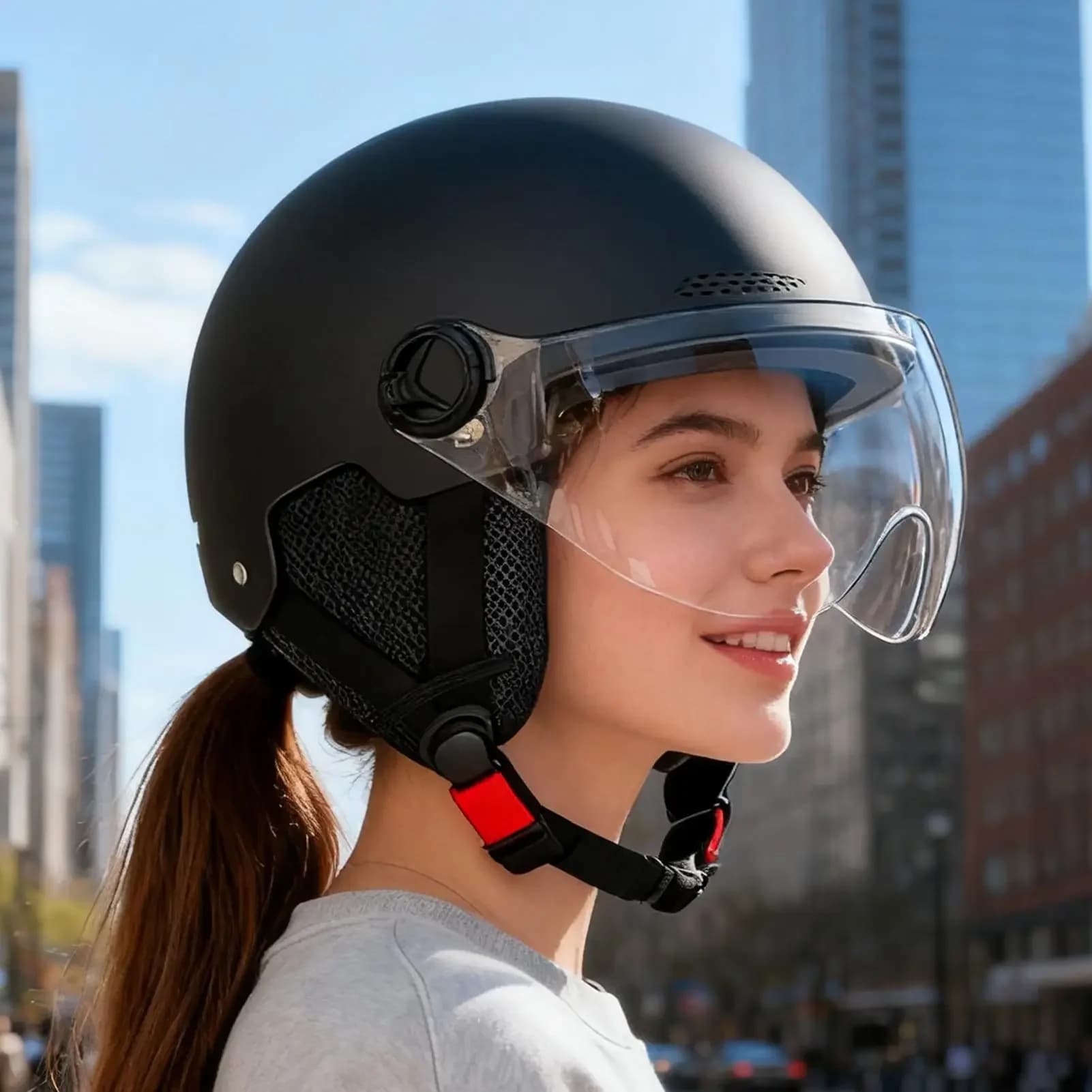 NEW Bicycle Safety Helmet for Men, Women and Children, Outdoor Helmet for Electric Bike and Motorcycle with Glasses