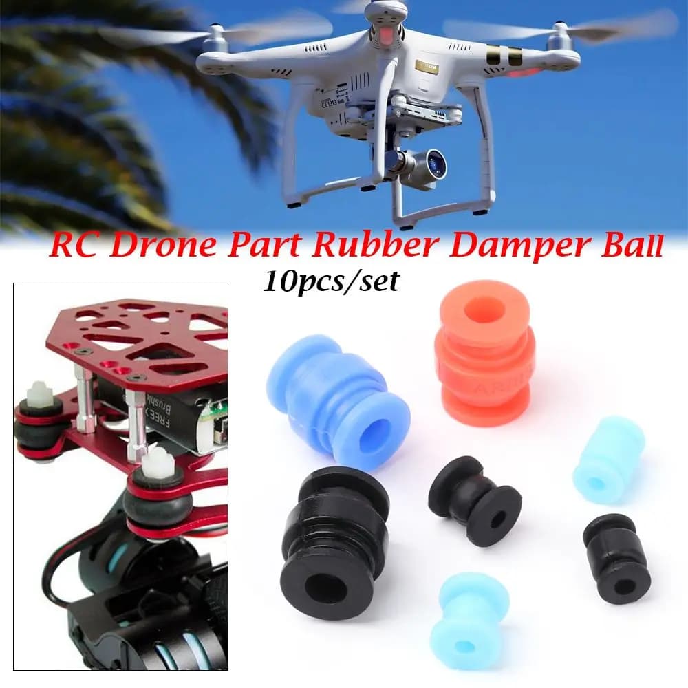 10 Pezzi Palline Ammortizzanti in Gomma Morbida per Quadricottero FPV, Parti RC, Sfere Antivibrazioni in Silicone