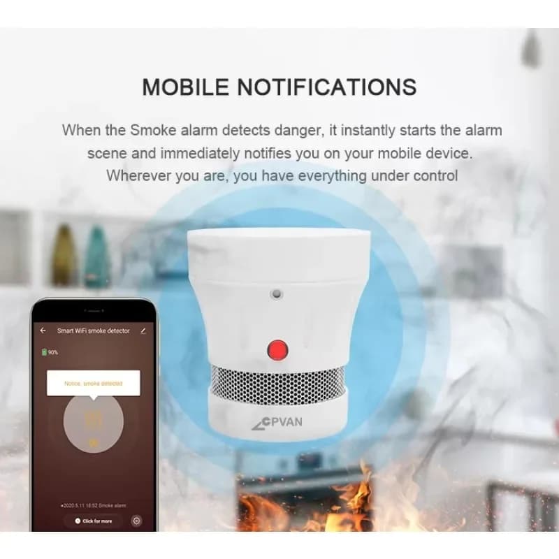 Mini rilevatore di fumo per sigarette Sensore di prevenzione di sicurezza ad alta sensibilità Allarme antincendio Micro rilevatore di fumo intelligente per la casa Oiffen