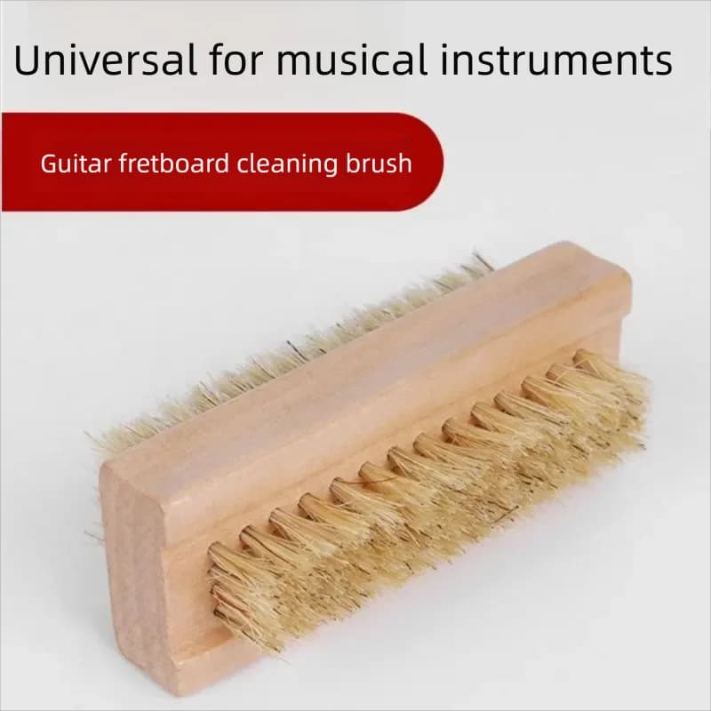 Spazzola per la pulizia della chitarra, spazzola per la pulizia e la cura del tastiera di chitarre folk elettriche in legno, spazzola universale