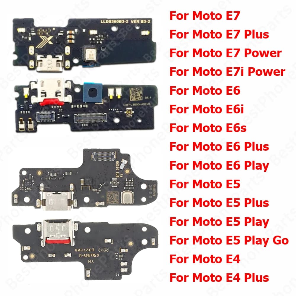 Scheda di ricarica per Motorola Moto E7 E7i Power E6 E6i E6s E5 Play Go E4 Plus Porta di ricarica Connettore USB PCB Presa piastra dock