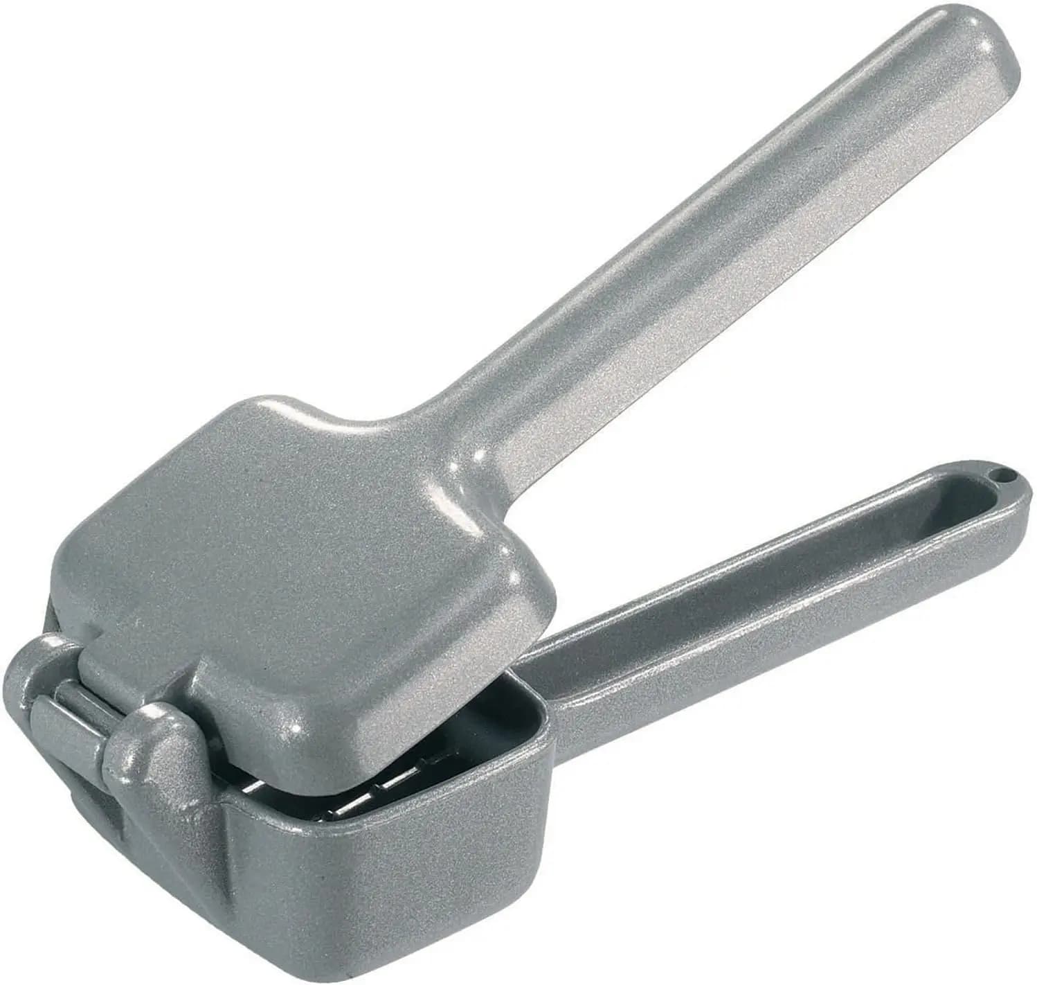 Tritaghiaccio manuale – Manovella in alluminio resistente, strumento portatile da bar per cocktail e bevande, lavabile in lavastoviglie, grigio