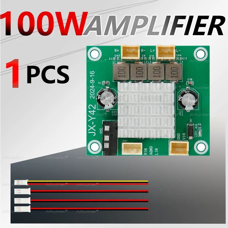Scheda amplificatore ad alta potenza da 100 W Decodificatore MP3 Bluetooth Lettore audio per auto ad ampio voltaggio 26 V con USB/FM/registrazione/controllo a mani libere