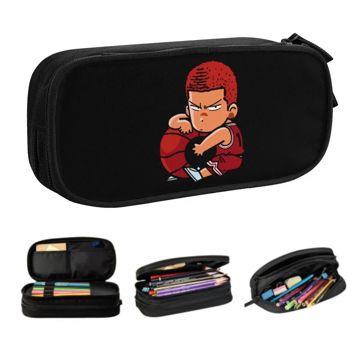 Astuccio personalizzato carino Slam Dunk Chibi Hanamichi Sakuragi per ragazza ragazzo grande astuccio per matite accessori scolastici