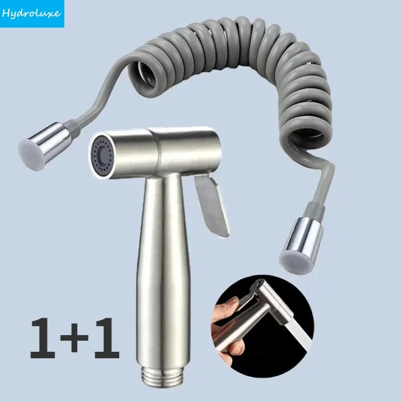 Set Bidet Portatile 304 con Spruzzatore per WC, Tubo Estensibile 1,5m in Acciaio Inossidabile, Accessori per il Bagno