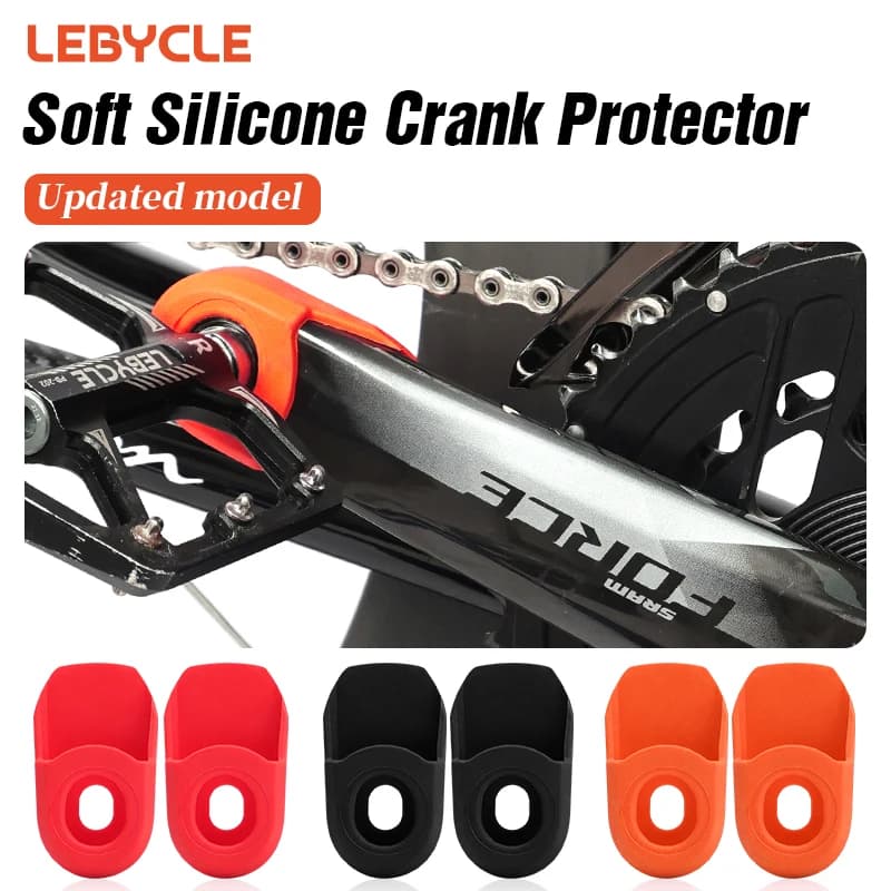 LEBYCLE Protezione per pedivella per bicicletta Guarnitura in carbonio Copertura in gel di silicone Custodia protettiva Stivali da bicicletta 2 pezzi Accessori per biciclette